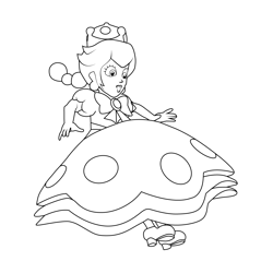 Peachette Mario Kart Free Coloring Page for Kids