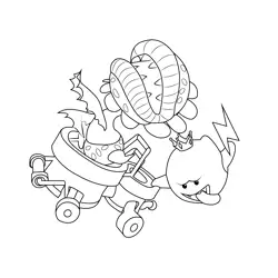 Piranha Pipes Mario Kart Free Coloring Page for Kids