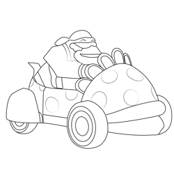 Piranha Prowler Mario Kart Free Coloring Page for Kids