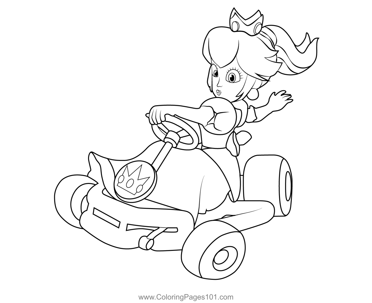 super mario princess peach coloring pages