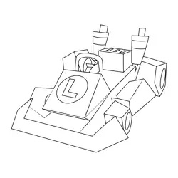 Standard LG Mario Kart Free Coloring Page for Kids