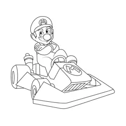 Standard MR Mario Kart Free Coloring Page for Kids