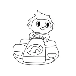 Villager Mario Kart Free Coloring Page for Kids