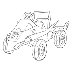 Waluigi Racer Mario Kart Free Coloring Page for Kids
