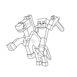 Block Party Minecraft Free Coloring Page for Kids