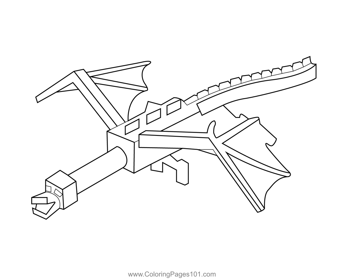 Ender Dragon Minecraft Coloring Page for Kids Free Minecraft