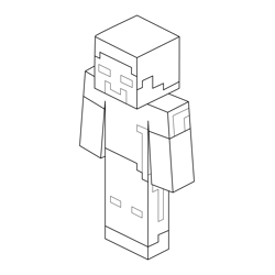 Herobrine Minecraft Free Coloring Page for Kids
