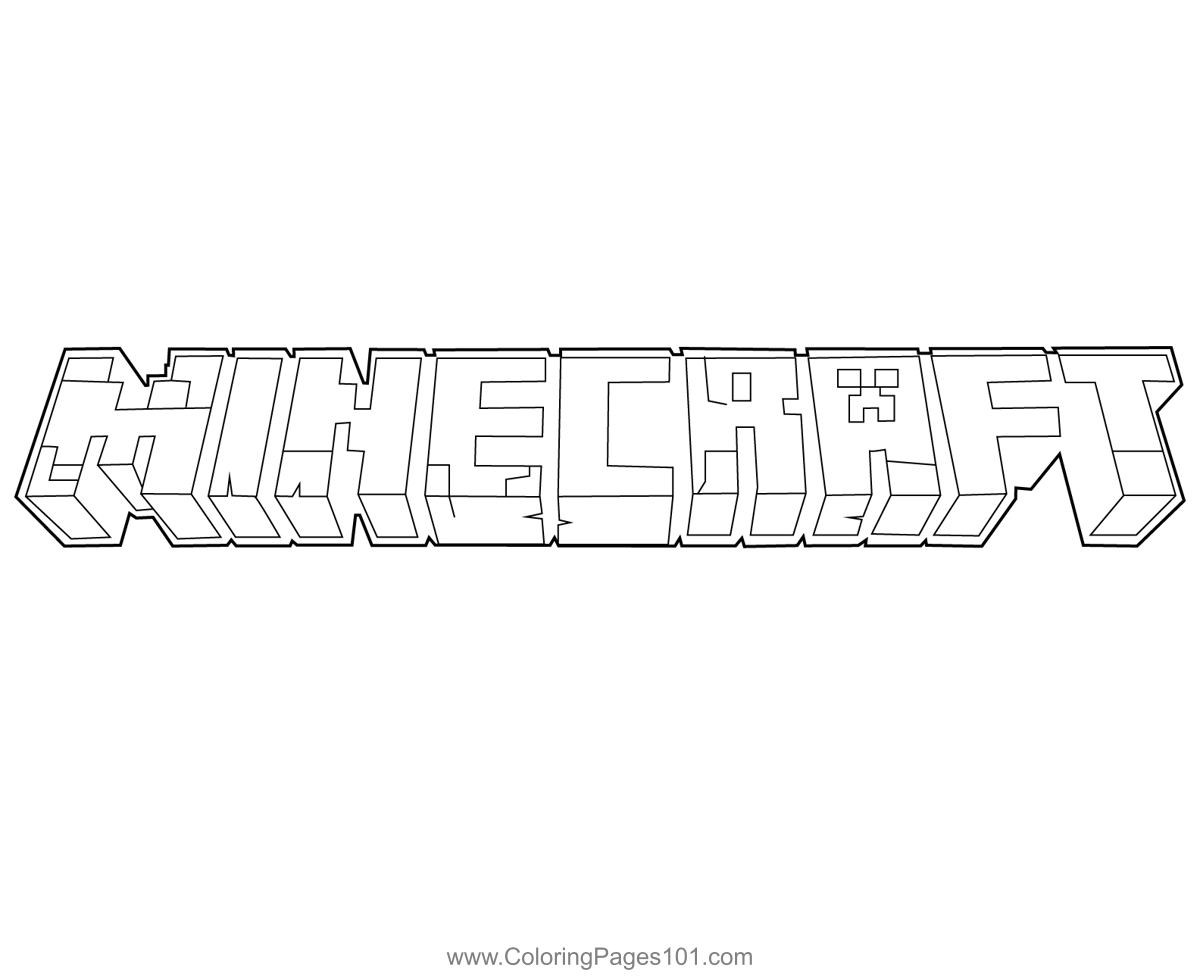 Minecraft Logo Minecraft Coloring Page For Kids Free Minecraft Printable Coloring Pages Online For Kids Coloringpages101 Com Coloring Pages For Kids