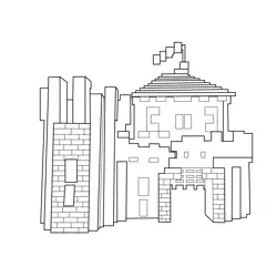 Philippines Small Castle Minecraft Free Coloring Page for Kids