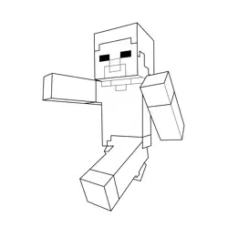 Steve Minecraft Free Coloring Page for Kids