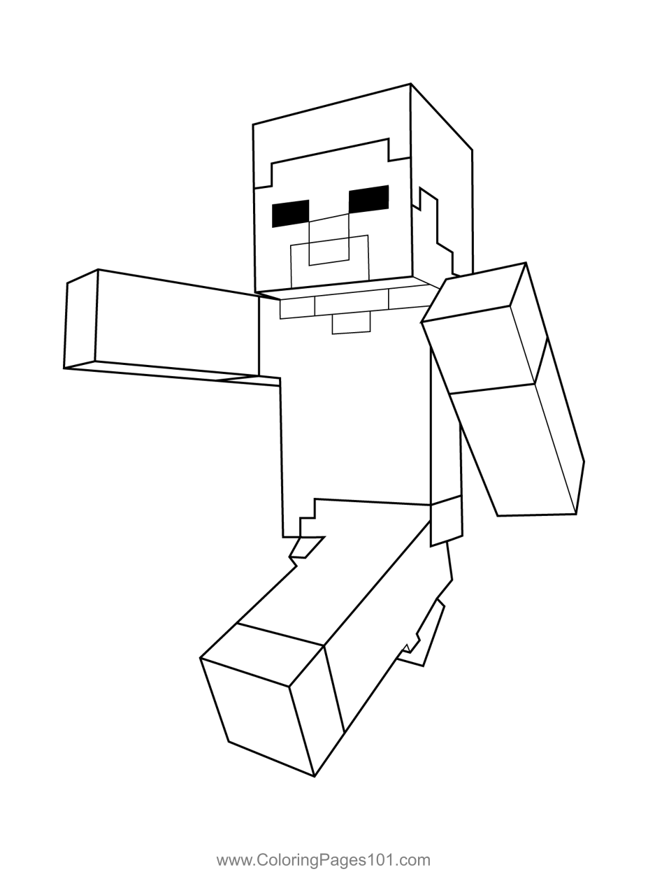 Steve Minecraft Coloring Page For Kids Free Minecraft Printable 