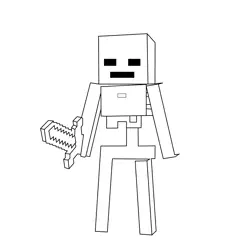 Wither Skeleton Minecraft Free Coloring Page for Kids