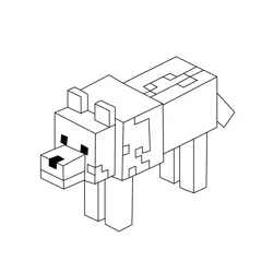 Wolf Minecraft Free Coloring Page for Kids