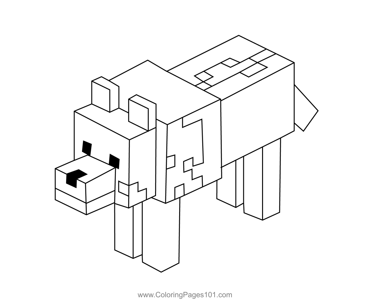 Wolf Minecraft Coloring Page for Kids   Free Minecraft Printable ...