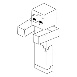 Zombie Minecraft Free Coloring Page for Kids