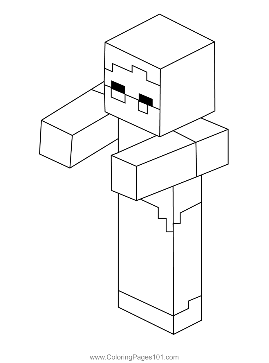 Zombie Minecraft Coloring Page for Kids   Free Minecraft Printable ...