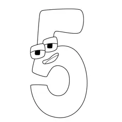 5 Number Lore Free Coloring Page for Kids
