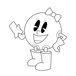 Ms. Pac-Man Pac-Man Free Coloring Page for Kids