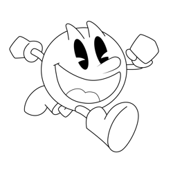 Pac-Man Pac-Man Free Coloring Page for Kids