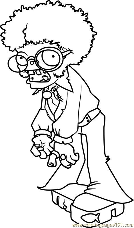 Dancing Zombie Coloring Page for Kids   Free Plants vs. Zombies ...