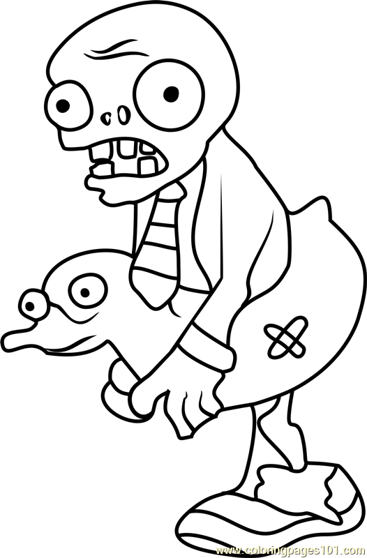 ducky tube zombie coloring page for kids free plants vs zombies