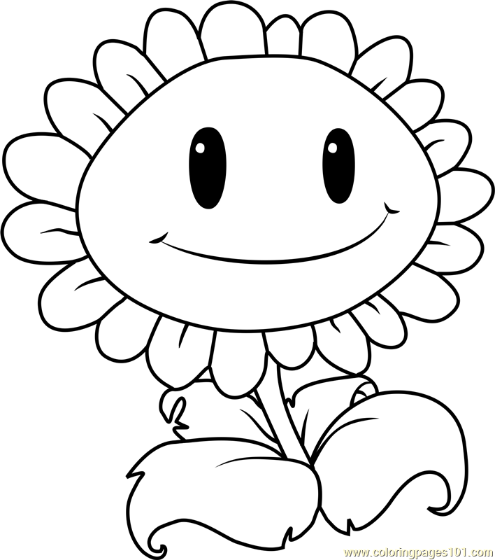 Giant Sunflower Coloring Page.