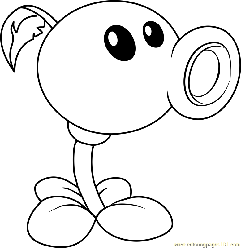 Peashooter Coloring Page.