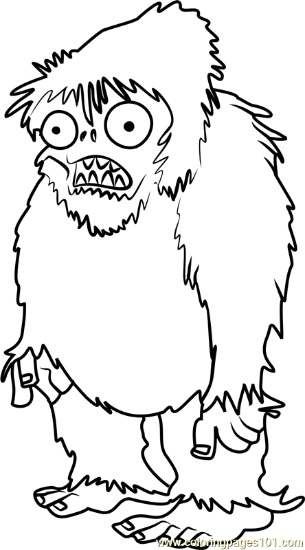 Zombie Yeti Coloring Page For Kids Free Plants Vs Zombies Printable Coloring Pages Online For Kids Coloringpages101 Com Coloring Pages For Kids