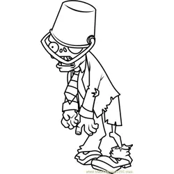 Buckethead Zombie Free Coloring Page for Kids