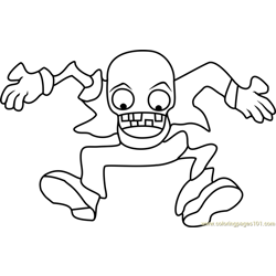 Bungee Zombie Free Coloring Page for Kids