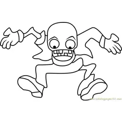 Bungee Zombie Free Coloring Page for Kids