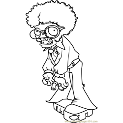 Dancing Zombie Free Coloring Page for Kids