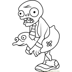 Ducky Tube Zombie Free Coloring Page for Kids