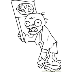Flag Zombie Free Coloring Page for Kids