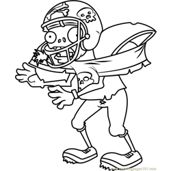 Football Zombie Free Coloring Page for Kids
