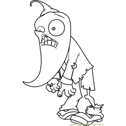Jalapeno Zombie Free Coloring Page for Kids