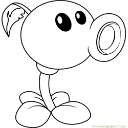 Peashooter Free Coloring Page for Kids