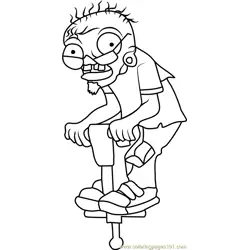 Pogo Zombie Free Coloring Page for Kids