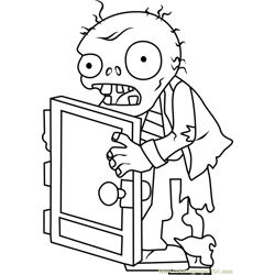 Screen Door Zombie Free Coloring Page for Kids