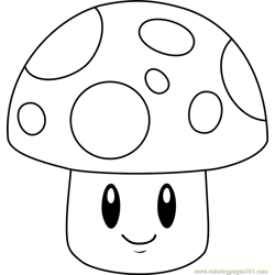 Sun-shroom Free Coloring Page for Kids