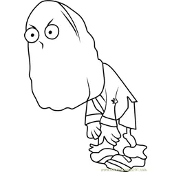 Tall-nut Zombie Free Coloring Page for Kids