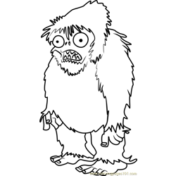 Zombie Yeti Free Coloring Page for Kids