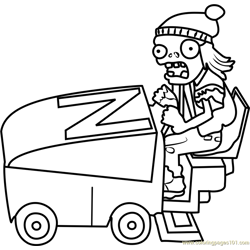 Zomboni Free Coloring Page for Kids
