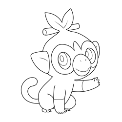 Grookey Pokemon Free Coloring Page for Kids