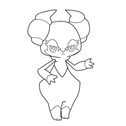 Indeedee Pokemon Free Coloring Page for Kids