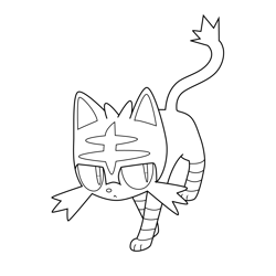 Litten Pokemon Free Coloring Page for Kids