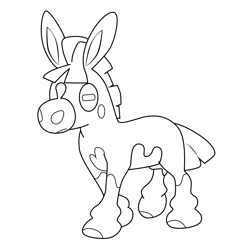 Mudbray Pokemon Free Coloring Page for Kids