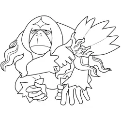 Oranguru Pokemon Free Coloring Page for Kids