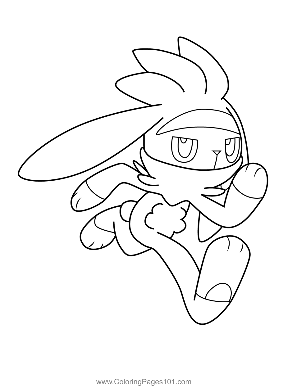 Raboot Pokemon Coloring Page.