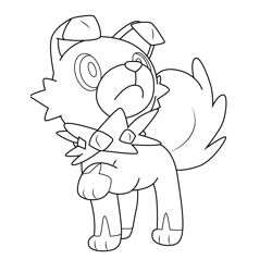 Rockruff Pokemon Free Coloring Page for Kids
